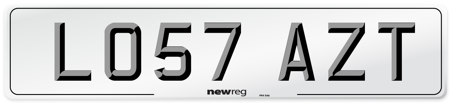 LO57 AZT Number Plate from New Reg